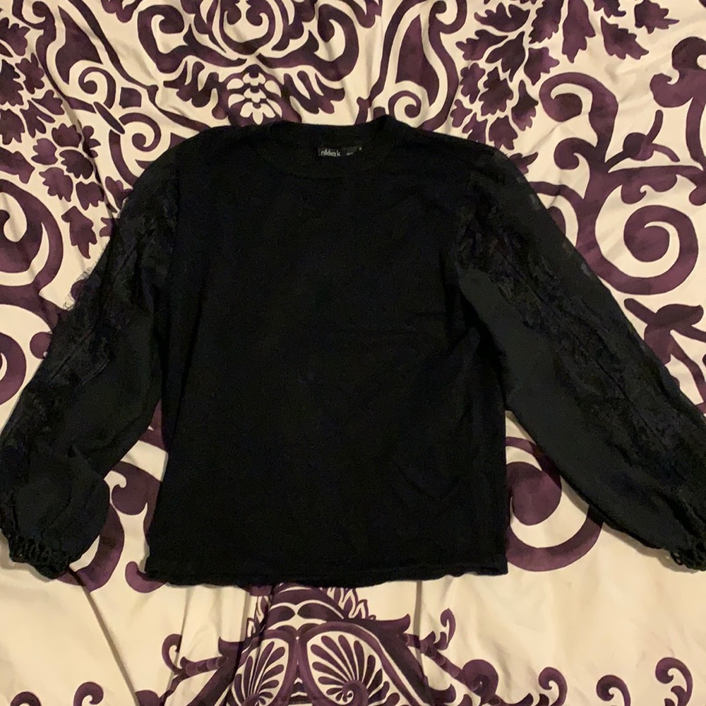 Size small black long sleeve blouse.